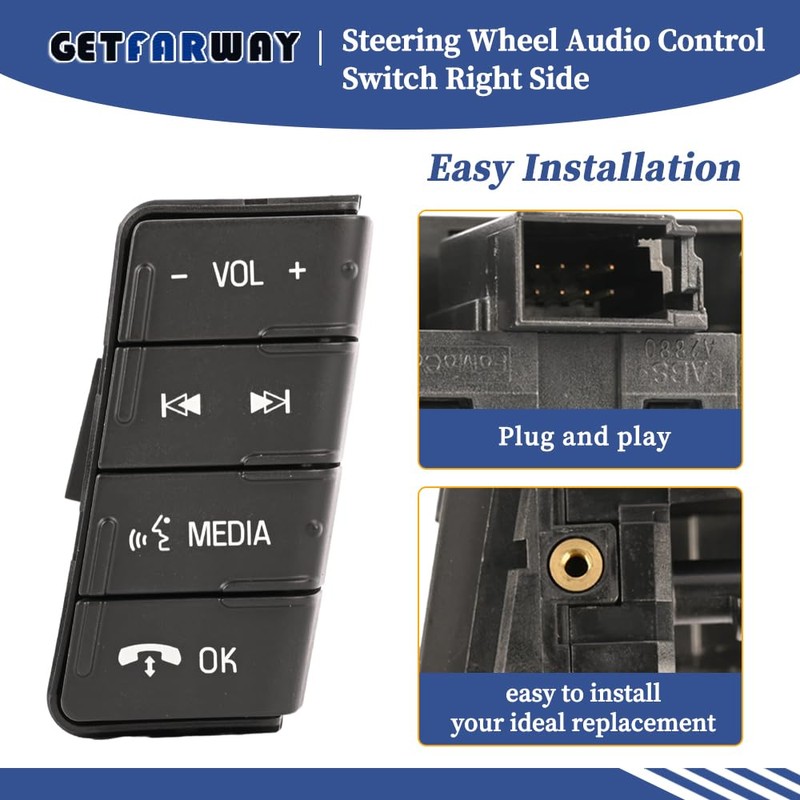 Getfarway Steering Wheel Audio Control Switch Right Side Fit for