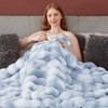 Touchat Luxury 1000GSM Faux Rabbit Fur Throw Blanket, Super Heavy