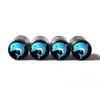 Dolphin Tire Valve Caps - Black Aluminum - Set of