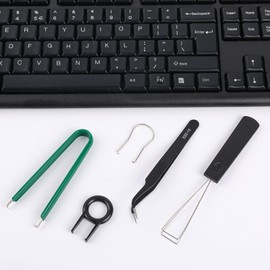 5 Pcs Keyboard Puller Set,Keyboard Cleaning Tools Set Switch Puller Set Stainless Steel Keycap Remover Kit Keyboard Cleaner Tool Keycap Puller Kit with Keycap Tweezers for Mechanical Keyboard