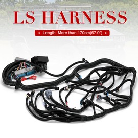 4L60E DBC LS Standalone Wiring Harness Compatible with GM LS1 1999-2006 Vortec Engines 4.8L 5.3L 6.0L Drive by Cable, with 8 Pack Fuel Injector Connector Adapter EV1 Transfer to EV6
