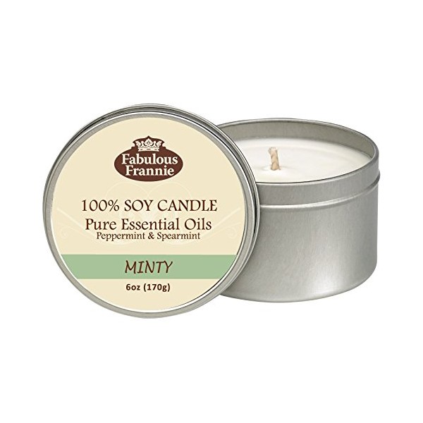 Fabulous Frannie Minty 100% Pure & Natural Soy Candle 6 oz