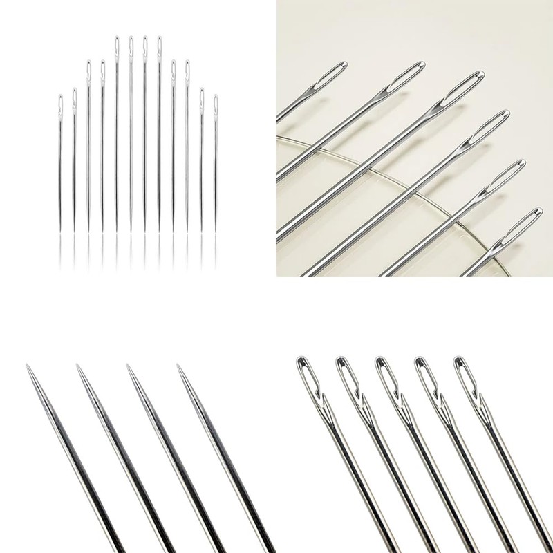 BIUTEFOR Hand Sewing Needles, Round Needles, Set of 12, For