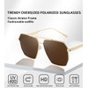Dollger Oversized Square Sunglasses for Women Men Trendy Polarized Aviator