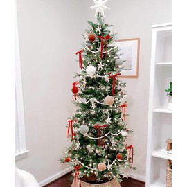 XUDUOO Red Bows for Christmas Tree, 24Pcs Red Velvet Bows, Christmas Vintage Velvet Ribbon Bows Ornaments for Home Indoor Xmas Decor Outdoor Decorations