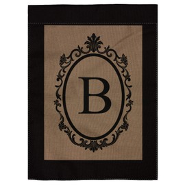 pingpi B Monogram Double-Sided Burlap Garden Flag - 12.5"W x 18"H