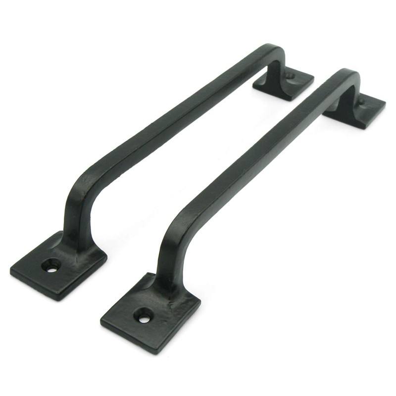 CRAFTSMAN ROAD Black Cast Iron Pull Handles 9 inch (Squared