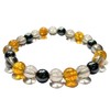 CRYSTALMIRACLE Smokey Quartz Hematite Citrine Triple Round Beaded 8 mm