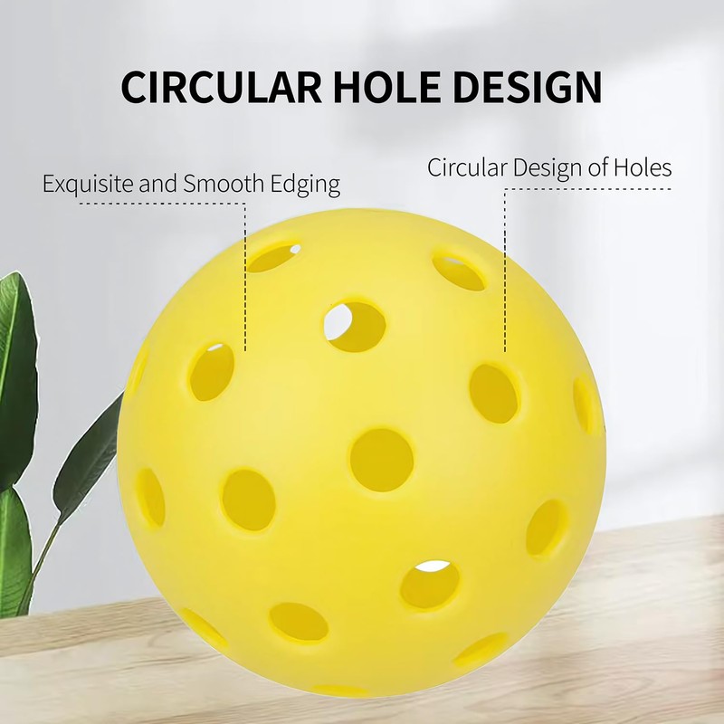 SPP 26/40-Hole Pickleball Balls,6Pcs 12Pcs 24Pcs 48Pcs，Durable High-Visibility Standard Pickleballs