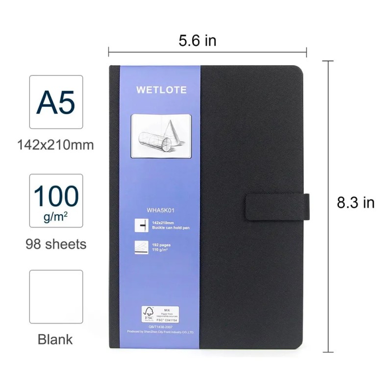 Wetlote Libreta Bocetos A5 Dibujo Sketch 192 Páginas 110 Gr