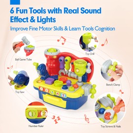 Toddler Toys for Boys Girls Gifts Toys for Ages 2 Multifunctional Music Light Workbench for Baby Boy Toys for 2-Year-Old Boy Toys for Boys, Baby Toys 18+ Months Boy Toys Age 2 3 Birthday Gift