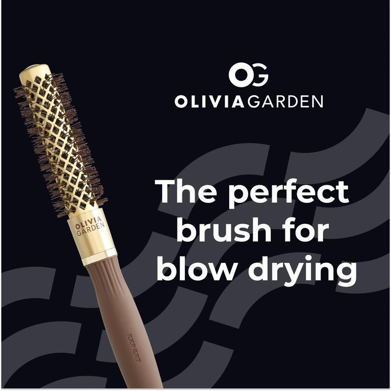 Olivia Garden - Expert Blowout Shine Gold & Brown Hairbrush