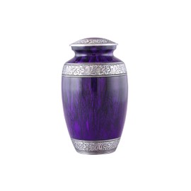 Cremation Urn for Human Ashes – Large Adult ERN for Ashes – Funeral Urn for Men & Women – Memorial ERN for Loved Ones – Burial Urn for Home, Columbarium, or Funeral Service (Purple, Adult)