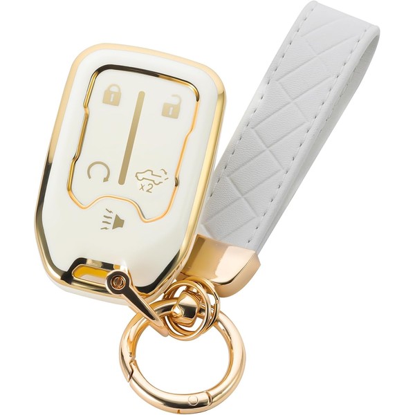 HOUTIAN for Chevy Key Fob Cover with Keychain, for 2019