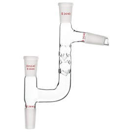 stonylab Kjeldahl Distillation Adapter, Borosilicate Glass 4-Way Glass Distilling Adapter with 4 Standard 24/40 Joints for Lab Supply
