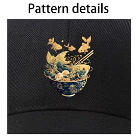 Fish Ramen Baseball Cap Adjustable Dad Hat Unstructured Cotton Hat