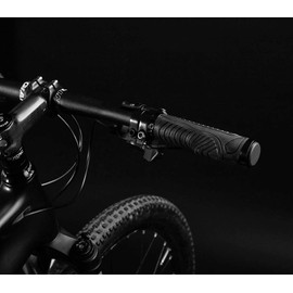 ROCKBROS Bike Grips Bike Handle Grips Double Aluminum Clamp Bicycle Handlebar Grips for MTB BMX Mountain Bike Handle Bar Ends Black