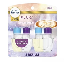 Febreeze Plug In Refills Fall Scents, Winter Luxe Limited Edition Plug In for Odor-Fighting Fade Defy PLUG Air Freshener, (2) Count of 0.87 fl oz Refills (Cuddle Weather)