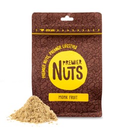 Premier Nuts - Monkfruit en Polvo - Edulcorante Natural sin Azúcar - Sustituto Saludable - Ideal para endulzar bebidas, postres y batidos - Se Mezcla Fácilmente con otros Ingredientes - Bolsa Resellable (500 gramos)