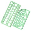 Unlorspy 2 PCS Circle Template Clear Green Plastic Scale Drafting Digital Drawing Set Geometric Drawings Stencils Rulers Suitable for School Office Supplies (Style2)