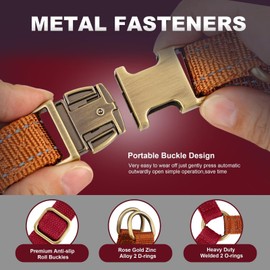 Didog Step in Dog Harness with Metal Buckles, Freedom Nylon Dog Halter Vests for Small Dogs Easy Walking Training(S:Chest 13-22", Red)