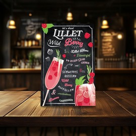 Cocktail Recipes 20 x 30 cm Aluminium Sign Decorative Metal Sign Decoration for Bar Counter Pub Kitchen Cafe Birthday Gift Recipe RV003 (01 Lillet)