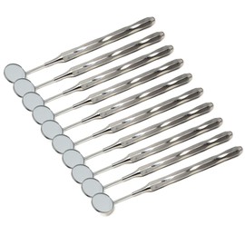Dental Mouth Mirror with Hollow Handle Replaceable Mirror #5 for Teeth Inspection Oral Examination Tool Accurate Visibility, Stainless Steel (Set of 10)