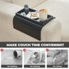 LOVYANXUE Bamboo Sofa Arm Tray Table, Foldable Couch Arm Tray,