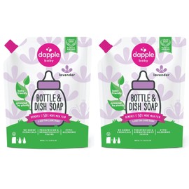Dapple Baby Bottle Soap, Hypoallergenic Dish Soap for Baby Bottles, Powered by Plants, Lavender, 34 Fl Oz Refill (Pack of 2)