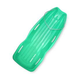 Slippery Racer Downhill Xtreme Flexible Adults and Kids Plastic Toboggan Snow Sled for up to 2 Riders with Pull Rope and Handles (Green, 1 Pack)