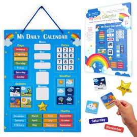 Simply Magic Kids Calendar 2025 - My First Daily Magnetic Calendar for Kids, All About Today Board, Days of The Week Toddler Calendars - Preschool Classroom Calendar for Wall, Circle Time Calendars