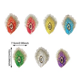 Honbay 14PCS Sequins Peacock Patch Brids Sew on Patches Embroidered Appliques for Clothing Backpack Repairing and Decorations (7 Color)
