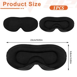 Black Sleep Mask, Comfortable Breathable Eye Masks for Sleep Washable Reusable Sleeping Eye Mask with Adjustable Strap for Men Women Travel Nap