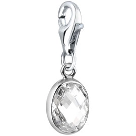 Nenalina 712030-019 Zirconia Stone Lobster Claw Clasp Charm Pendant for Charm Bracelet 925 Sterling Silver, Sterling Silver, Cubic Zirconia