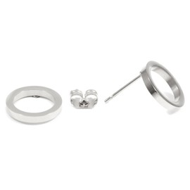 Happiness Boutique Damen Offen Kreis Ohrstecker Silberfarbe | Kleine Runde Ohrringe aus Edelstahl Minimalist Schmuck