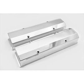HRC SB Chevy Fabricated Valve Covers Fab Aluminum Tall SBC 327 350 383 400 Polished