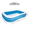 Bestway 54006 Family Rectangular Inflatable Pool, 262 x 175 x