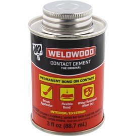 DAP Weldwood Contact Cement 3oz. Tan, Water Resistant, Strong, Instant Bond