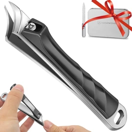 Ingrown Toenail Clippers, Slanted Nail Clippers for Thick Nails for Seniors, Edgy Angled Finger Nail Cutters for Adult, Men, Women with Curved Blade, Nail File