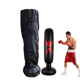 Punching Bag Cover Outdoor Waterproof/Dustproof Standing Boxing Bag Cover Boxing Punching Bags Heavy Bags for Sports Outdoors Exercise Black (24x68in)