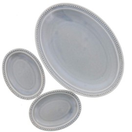 Tableware East Plate Set of 3 Dotted Oval Plates, Large and Small, Set of 3, Choose Colors, Tableware Set, Western Tableware, Cafe Tableware, Plates, Plates