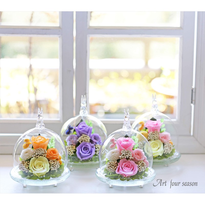Art Four Season Luminous Rose, Preserved Flower, Rabbit