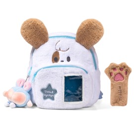 dKargo 3Pcs Cute Plush Mini Backpack for Girls Cartoon Dog Kindergarten Schoolbag Kawaii Small Bookbag for Kids Girls Students Teen Toddler Casual Travel Daypacks (Blue Dog)