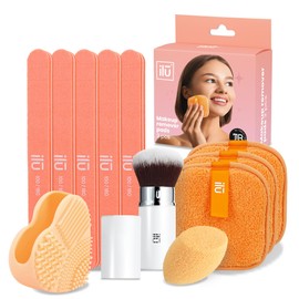 Ilū - Wiederverwendbare Make-up Entferner Pads Für Augenmakeup Sanft Und Effektiv Auch Für Waterproof Makeup 3 Stück in Orange Umweltfreundlich Und Leicht zu Reinigen