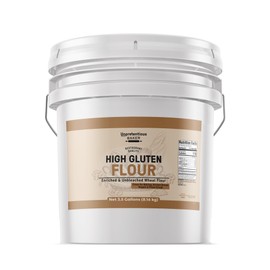 Unpretentious High Gluten Flour, 3.5 Gallons, Artisan Bread, Bagels, Pizza