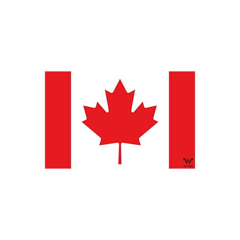 WHATABUS Canada Flag Sticker, Country Flag Sticker, 8.5 x 5.5