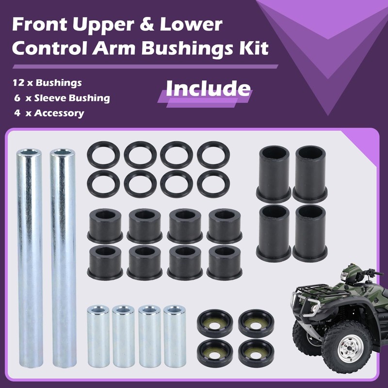 Qagea Front Upper & Lower Control Arm Bushings Kit Fits