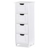 SEGAWE Bathroom Floor Storage Cabinet Freestanding Wooden Side Organizer with