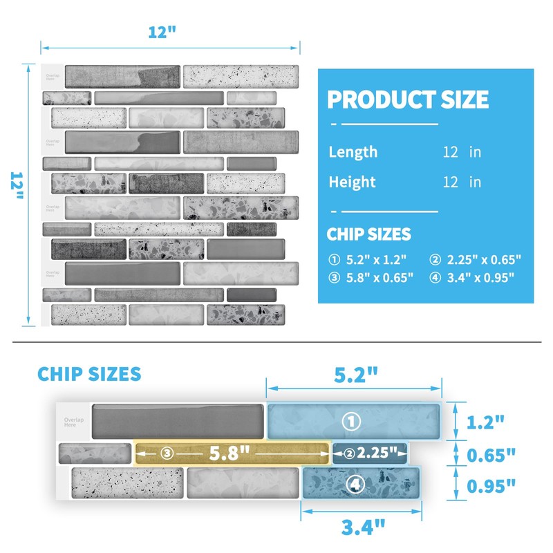 Art3d 10 Sheets Peel and Stick Brick Kitchen Backsplash Self-Adhesive