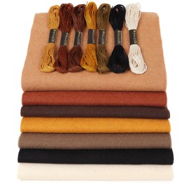 Brown Soft Felt Fabric Sheets: ZAIONE 7 Rolls 8''x35'' Felt Sheets Assorted Thick Felt Fabric Roll for DIY Crafts